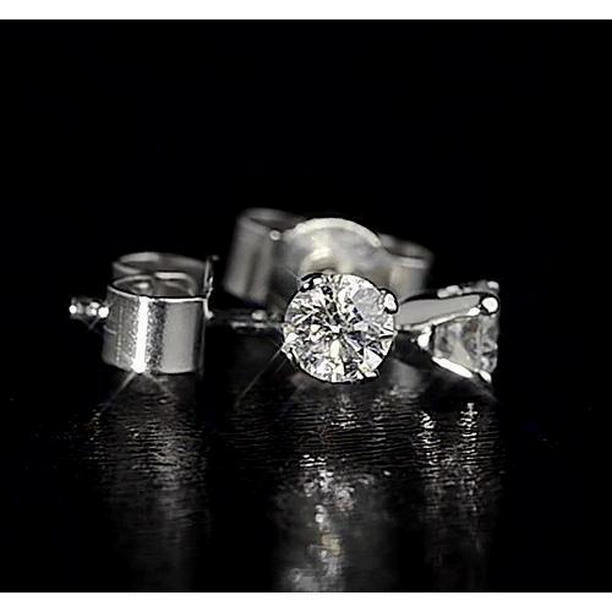 59810 1.20 CT 14K White Gold Crown Setting Diamond Stud Earring