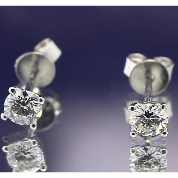 1 CT Diamond Stud Martini Earring, 14K White Gold