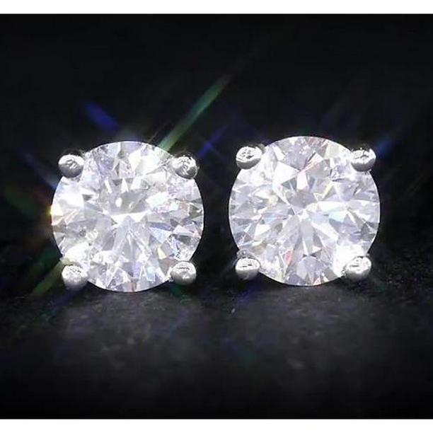 1.50 CT 14K White Gold Diamond Stud Earring