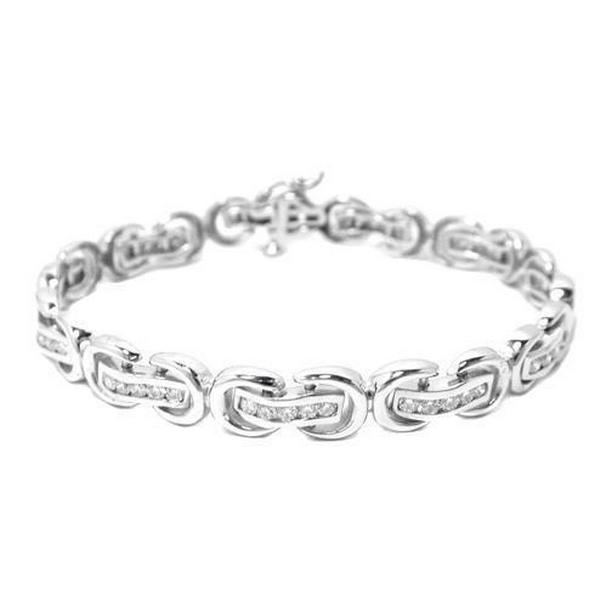 6 CT Round Cut Channel Set Diamond Womens Gold 14K Bracelet