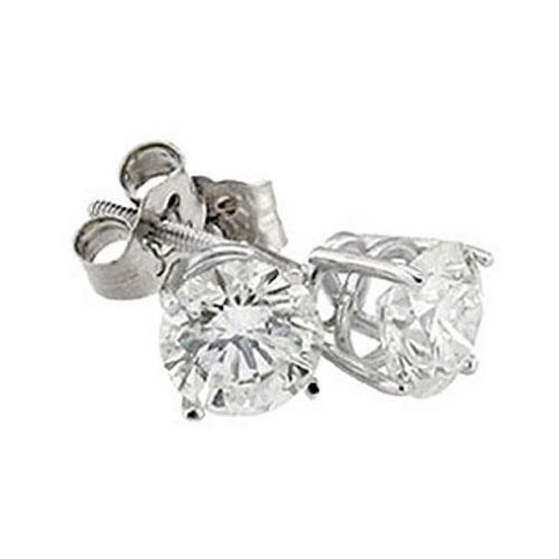 61420 2 CT Round Gorgeous Diamond Stud Earring, White Gold