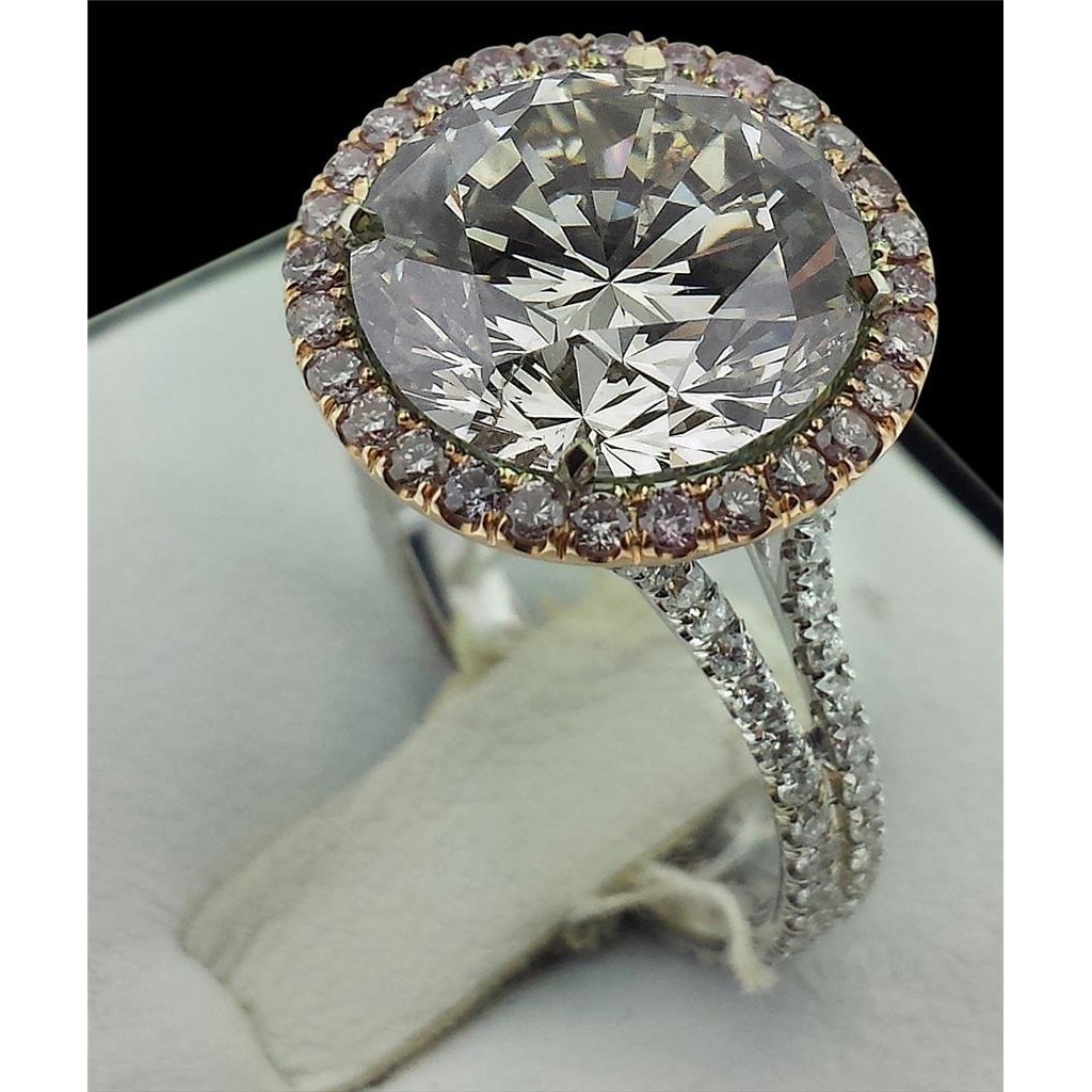 Picture of Harry Chad Enterprises 61427 9.50 CT Two Tone Halo Diamond Ring with Accents&#44; Size 6.5