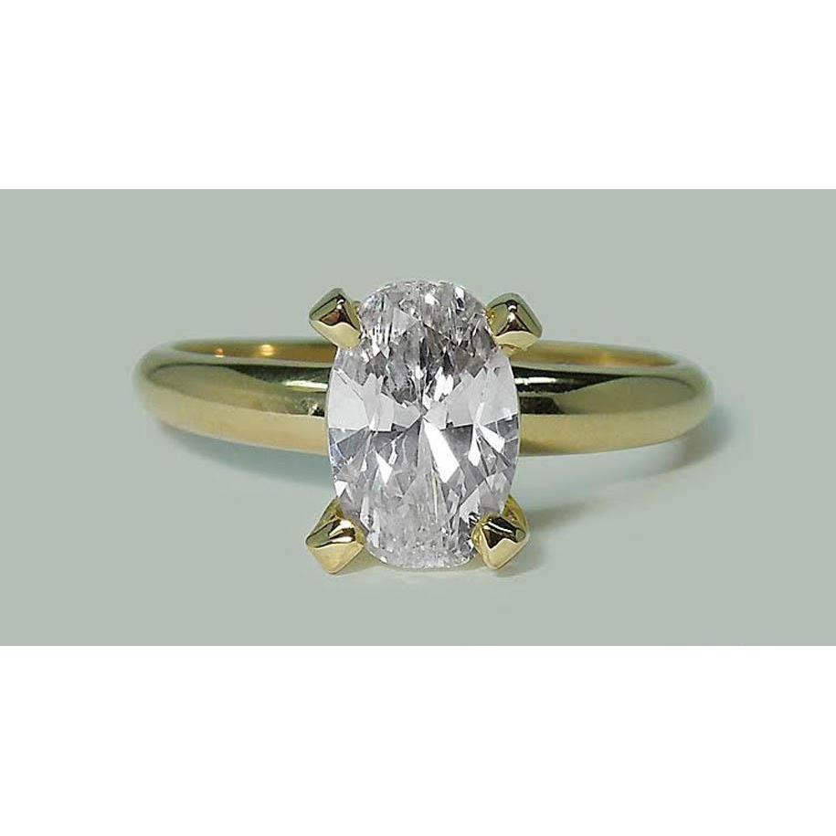 Picture of Harry Chad Enterprises 61464 1.51 CT Oval Diamond Solitaire Ring&#44; 14K Yellow Gold - Size 6.5