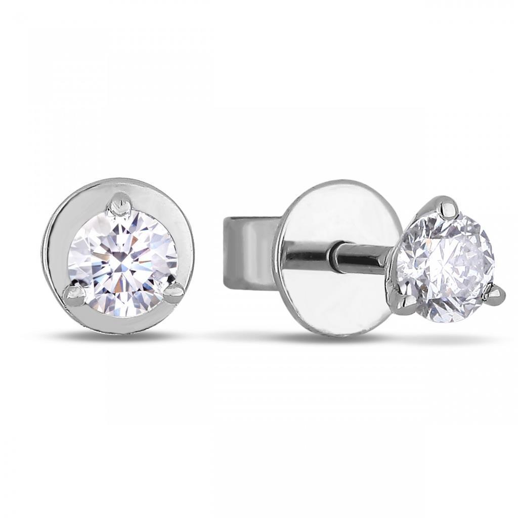 61467 Sparkling Round Brilliant Cut 2 CT Diamond Lady Stud Earring