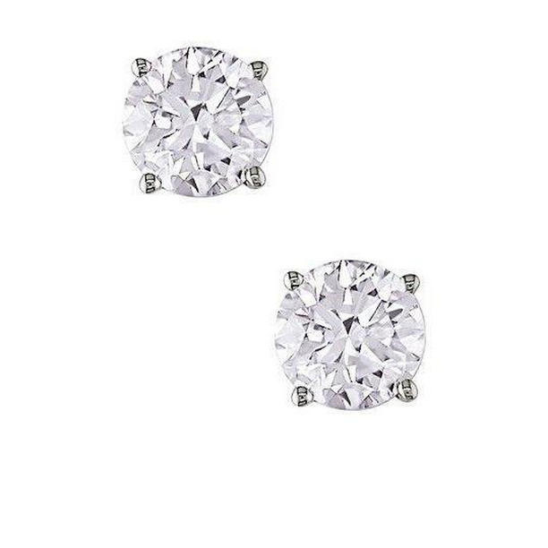 61468 2 CT Solid White Gold Womens Diamond Stud Earring