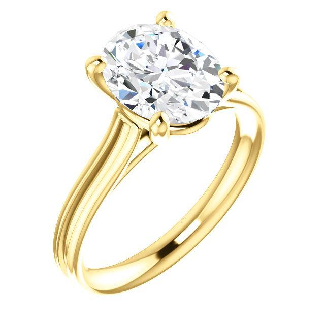 Picture of Harry Chad Enterprises 61490 Diamond 5 CT Womens Solitaire Ring&#44; Yellow Gold - Size 6.5