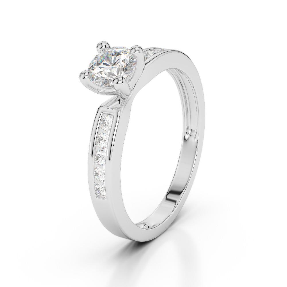 62065 Sparkling Round Cut 1.90 CT Diamonds Wedding Ring, 14K White Gold - Size 6.5