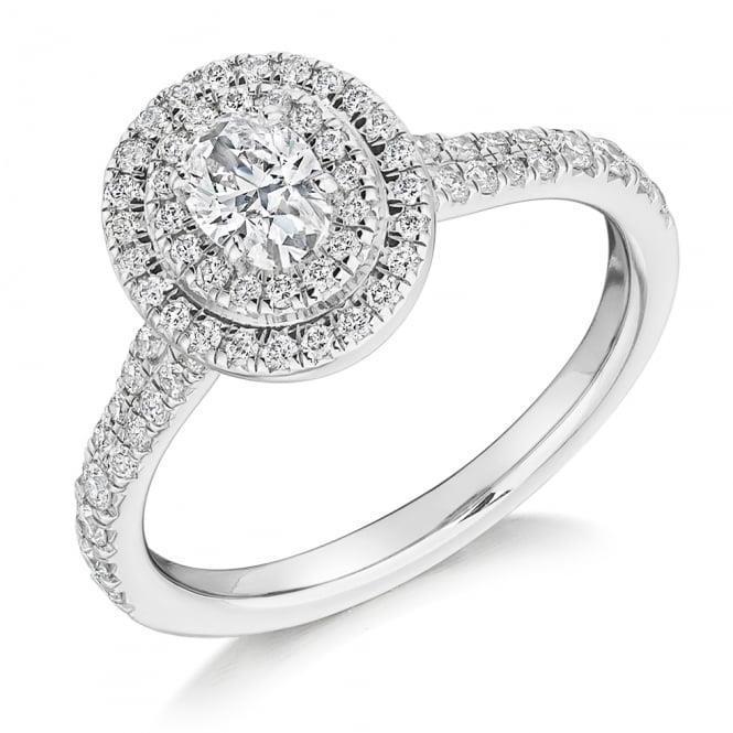 62770 2.07 CT Oval & Round Diamond Halo Ring, Size 6.5