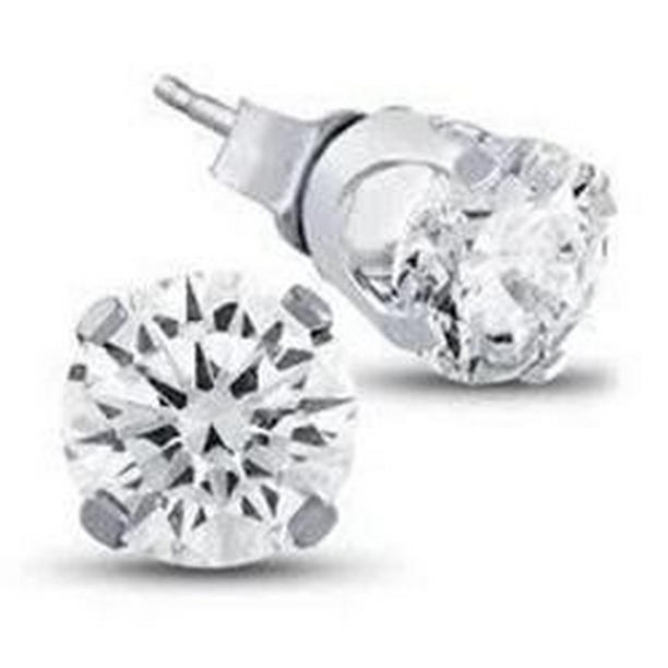 2.10 CT Sparkling Round Cut Solid Gold 14K Diamond Stud Earring