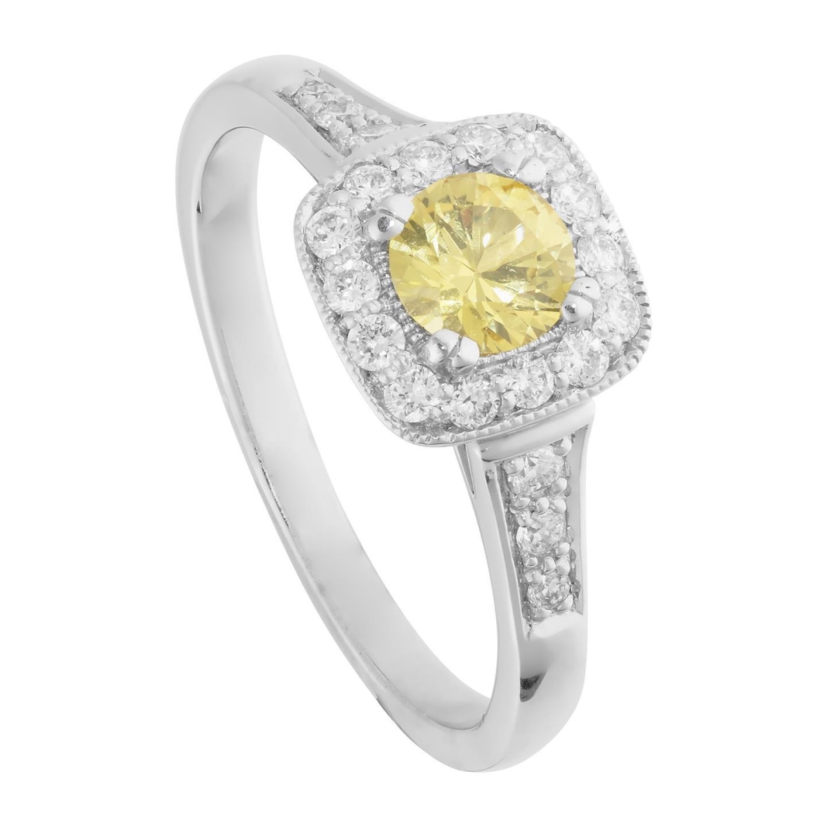 Picture of Harry Chad Enterprises 63611 Solitaire with Accent 3.5 CT Yellow Sapphire & Diamonds Ring&#44; Size 6.5