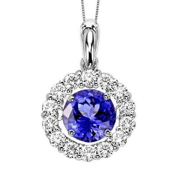 64264 Tanzanite & Diamonds 3.85 CT Pendant Necklace, 14K White Gold -  Harry Chad Enterprises