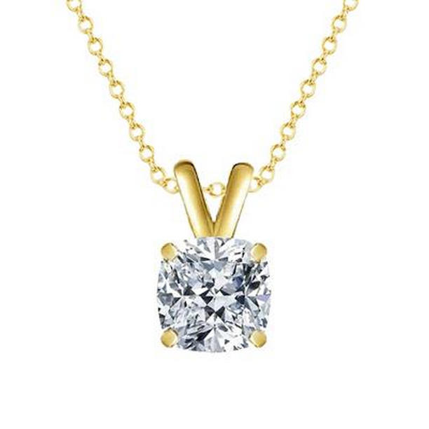 Picture of Harry Chad Enterprises 64893 3.00 CT Big Diamond Pendant Necklace with Chain&#44; 14K Yellow Gold