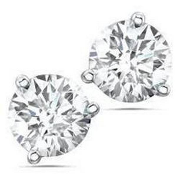 64927 Round 2.10 CT White Gold Womens Diamond Stud Earring