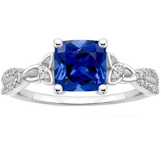 Picture of Harry Chad Enterprises 65718 2.75 CT Gold Sri Lankan Sapphire with Accents Diamond Ring&#44; Size 6.5