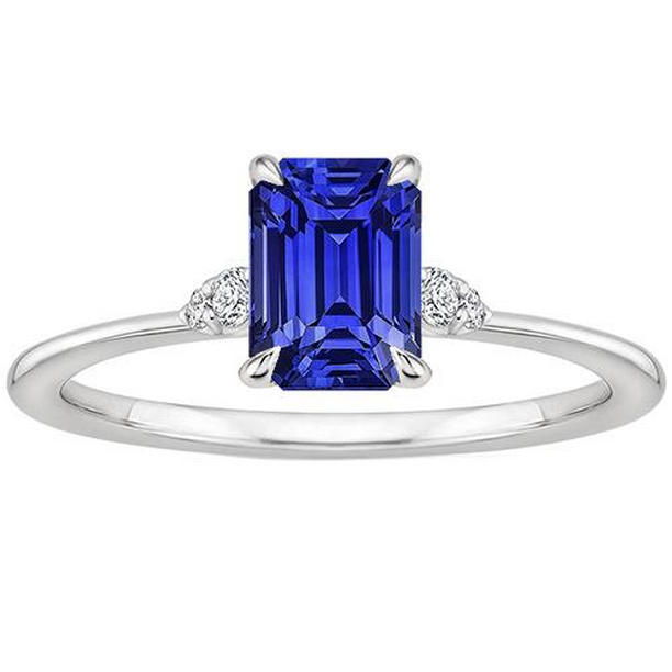 Picture of Harry Chad Enterprises 66242 3.50 CT Engagement Ring with Accents Ceylon Sapphire & Diamond&#44; Size 6.5