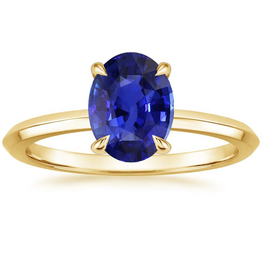 2.50 CT Solitaire Yellow Gold Sri Lankan Sapphire Wedding Ring, Size 6.5