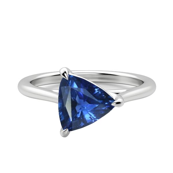 68597 1.50 CT Gold Trillion Natural Blue Sapphire Solitaire Ring, Size 6.5