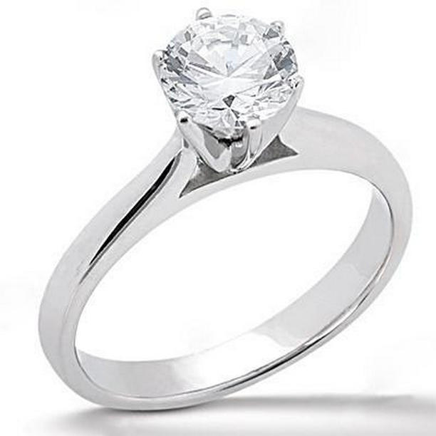 757 1.50 CT Diamond Solitaire Engagement Ring, 14K White Gold - Size 6.5