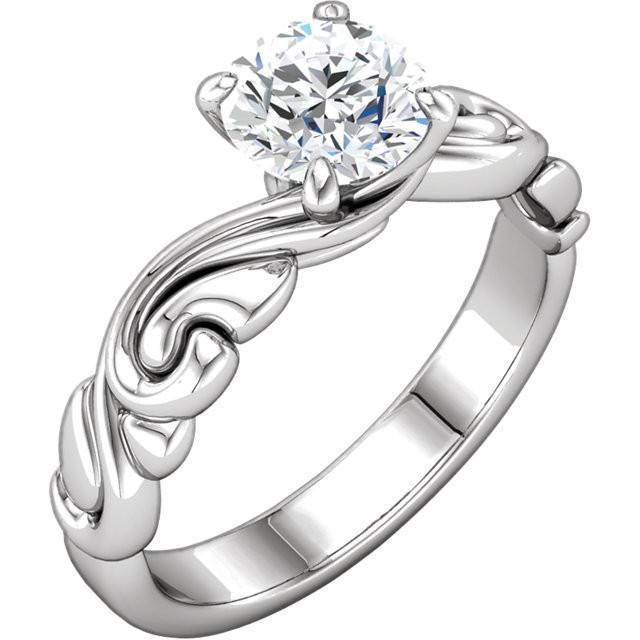 7597 Solitaire 1.51 CT Round Diamond Anniversary Ring, 14K White Gold - Size 6.5