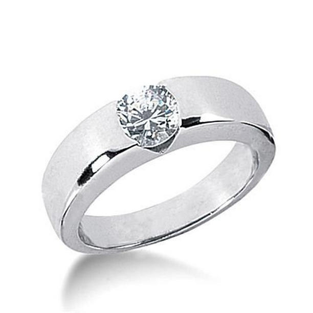 7647 1.51 CT Solitaire Engagement Round 14K White Gold Diamond Ring, Size 6.5