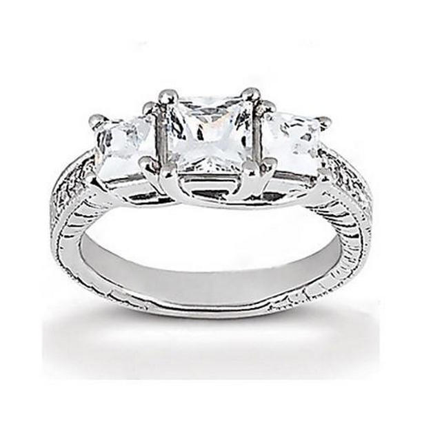 774 2.12 CT Diamond Vintage Style Engagement Ring, 14K White Gold - Size 6.5