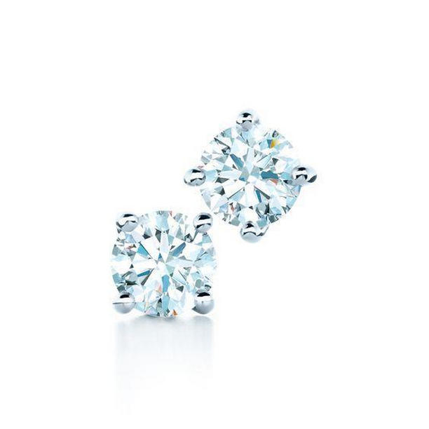 54537 1.70 CT Round Brilliant Cut Diamond Stud Post Earring, White Gold