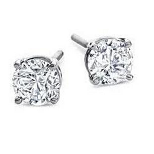 54651 Prong Set Round Cut 1.5 CT White Gold Womens Diamond Stud Earring