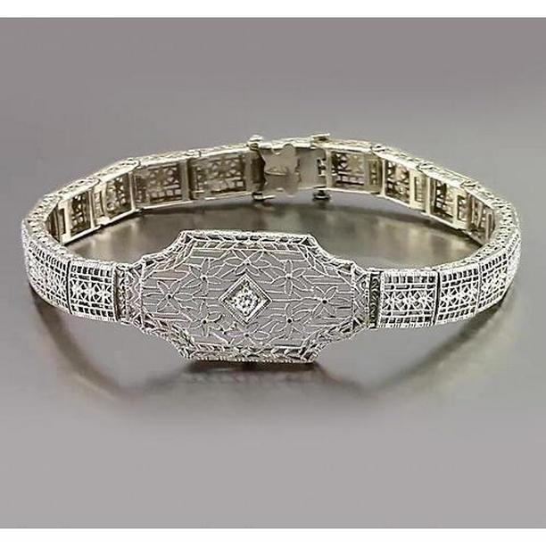 56567 0.30 CT Diamond Bracelet, 14K White Gold