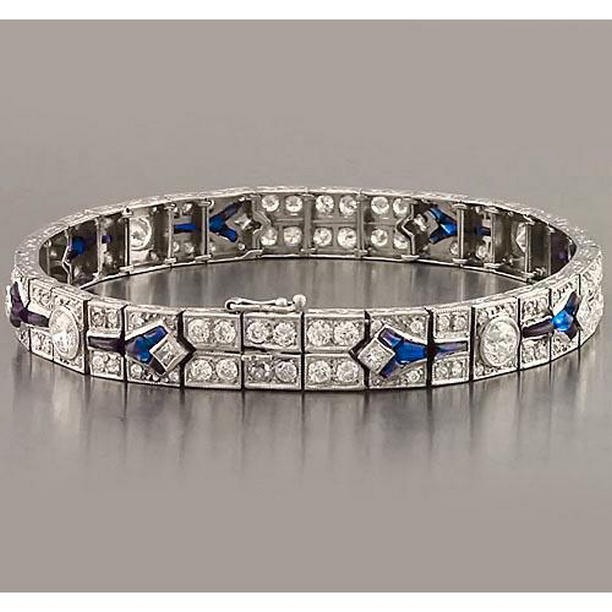 Picture of Harry Chad Enterprises 56574 21 CT Womens Blue Sapphire & Diamond Bracelet