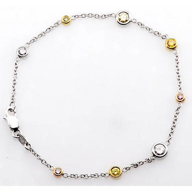 Picture of Harry Chad Enterprises 56580 2.95 CT Womens Pink & Yellow Sapphire Diamond Bracelet