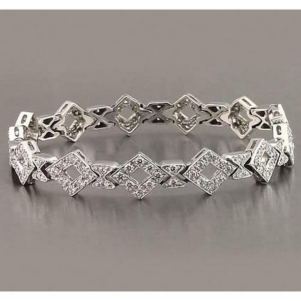 56590 3.50 CT Gents White Gold Diamond Bracelet