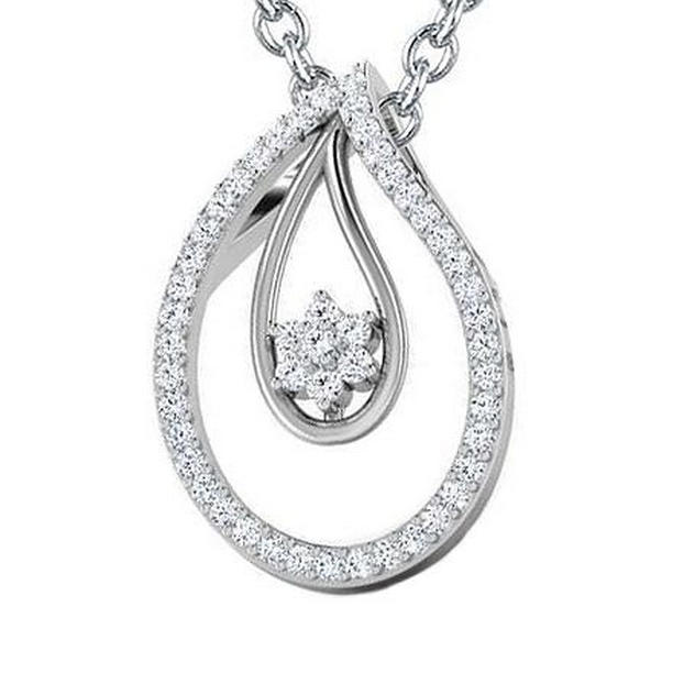 Picture of Harry Chad Enterprises 56611 6 CT Sparkling Round Cut Diamonds Pendant Necklace&#44; 14K White Gold