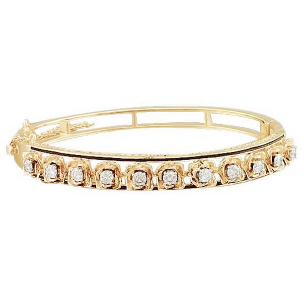 Picture of Harry Chad Enterprises 56641 3.30 CT Petal Style Yellow Gold Bangle