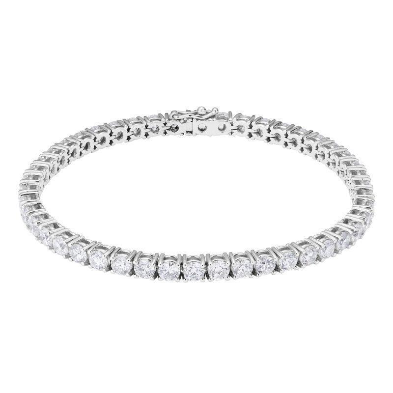5.40 CT Brilliant Cut Diamonds Tennis Bracelet, 14K White Gold