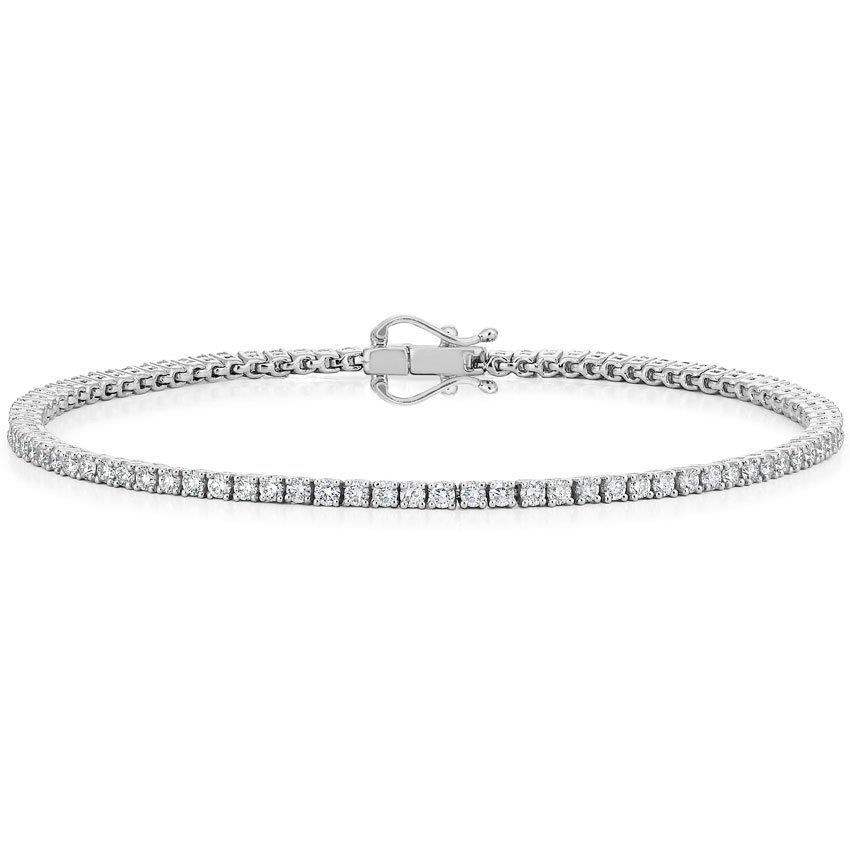 57471 4 CT Round Cut Diamond Solid White Gold Tennis Bracelet