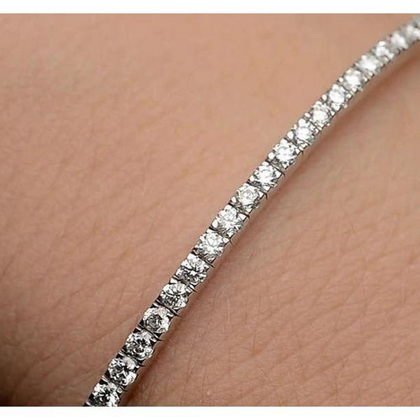 57593 5 CT Diamond Prong Set 14K White Gold Bracelet