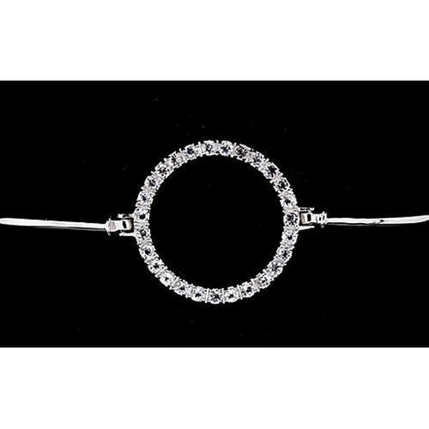 57600 Round Diamond Womens 4 CT Circle Bracelet 14K White Gold