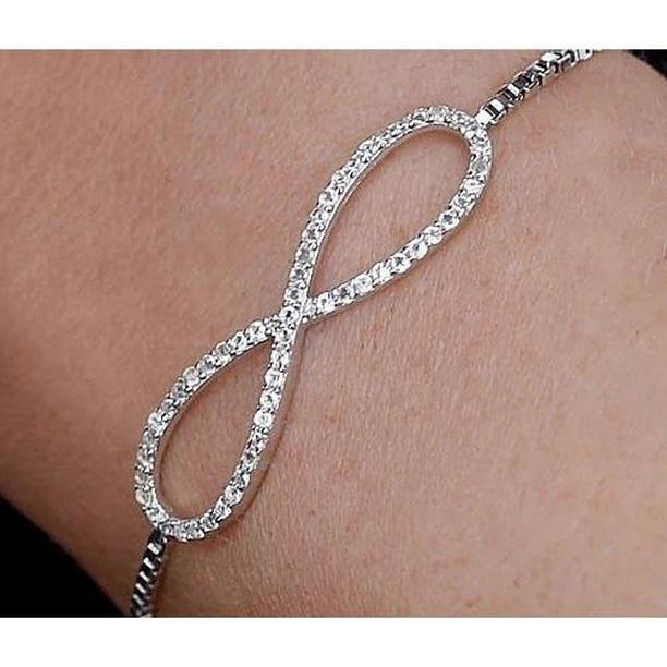 Picture of Harry Chad Enterprises 57619 Diamond Chain 4.20 CT Infinity Symbol Womens Bracelet, 14K Gold