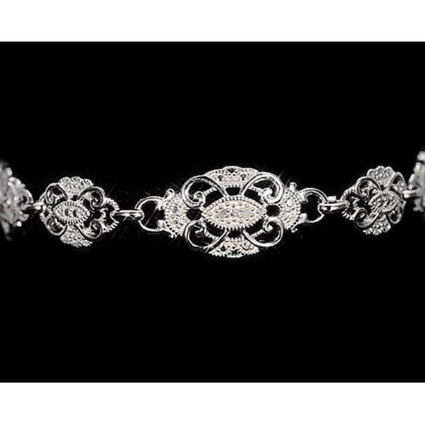 57627 Womens 5 CT Diamond Bracelet, 14K White Gold