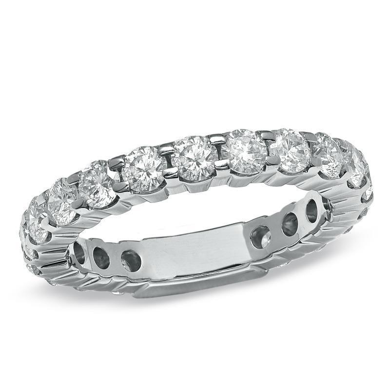 58752 Round Diamond 3 CT Wedding Band, White Gold - Size 6.5