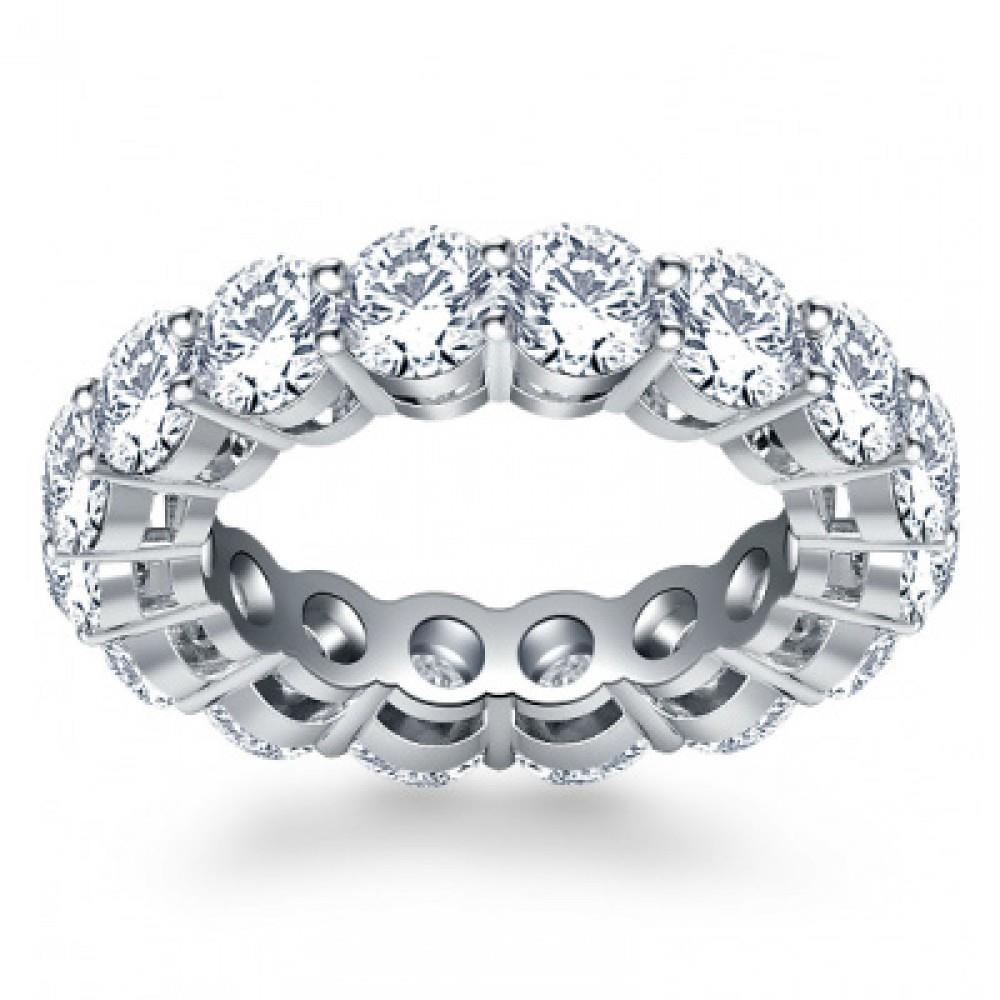 4.80 CT Round Diamond Wedding Band Ring, White Gold - Size 6.5
