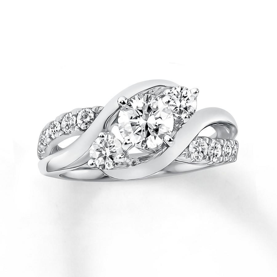 58808 Round Cut 1.85 CT Diamond Anniversary Ring, 14K White Gold - Size 6.5