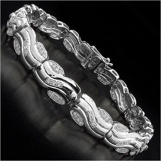 58836 Womens 5 CT Round Brilliant Cut Diamonds Tennis Bracelet, White Gold
