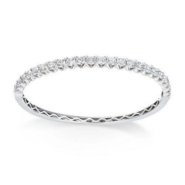 58843 5 CT Round Diamond Bangle, 14K White Gold