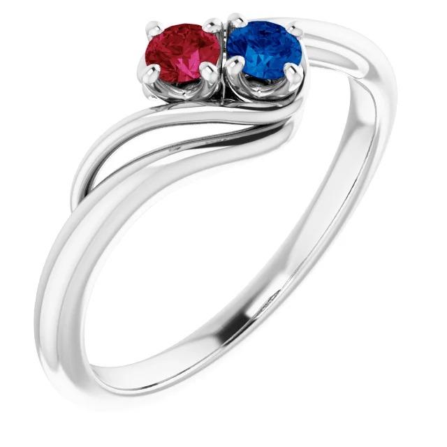 59880 0.50 CT Ceylon Sapphire Ruby Twisted Style Womens Ring, Size 6.5 -  Harry Chad Enterprises