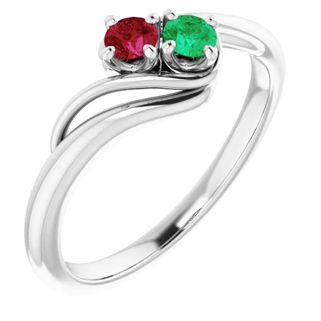 59881 Columbian Green Emerald & Ruby 0.50 CT Womens Ring, Size 6.5