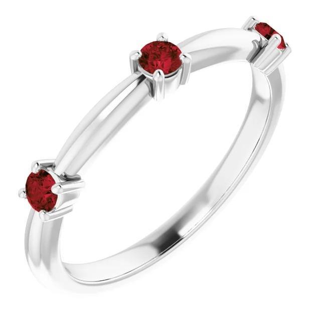 3 Stone 1 CT Womens Ring, 14K White Gold - Size 6.5