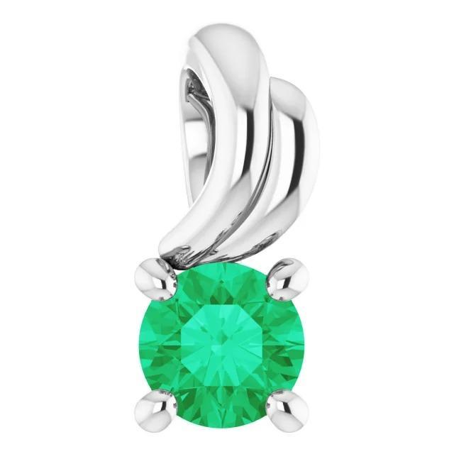 Picture of Harry Chad Enterprises 59900 Green Emerald 2.50 CT Womens Solitaire Pendant&#44; 14K White Gold