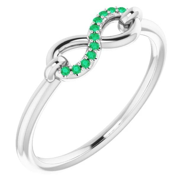 59924 0.25 CT Infinity Anniversary Wedding Band, 14K White Gold - Size 6.5