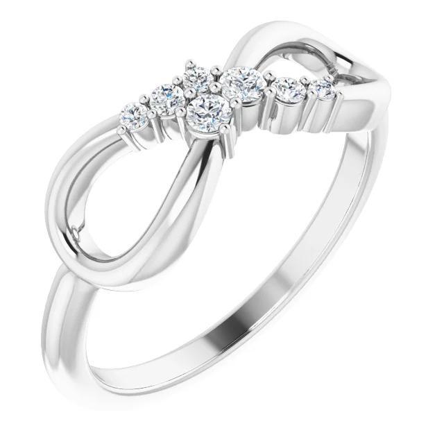 59926 0.39 CT Infinity Ladies Diamond Wedding Anniversary Band, Size 6.5
